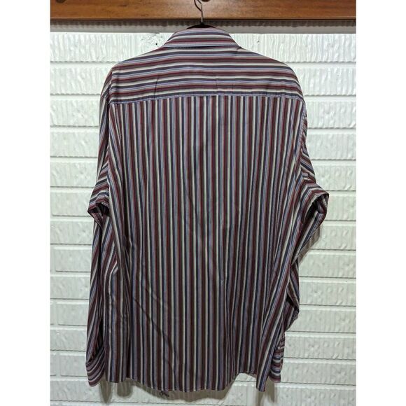 Bugatchi Uomo Mens XL Paisley Striped Button Front Long Sleeve Shirt - Picture 4 of 7